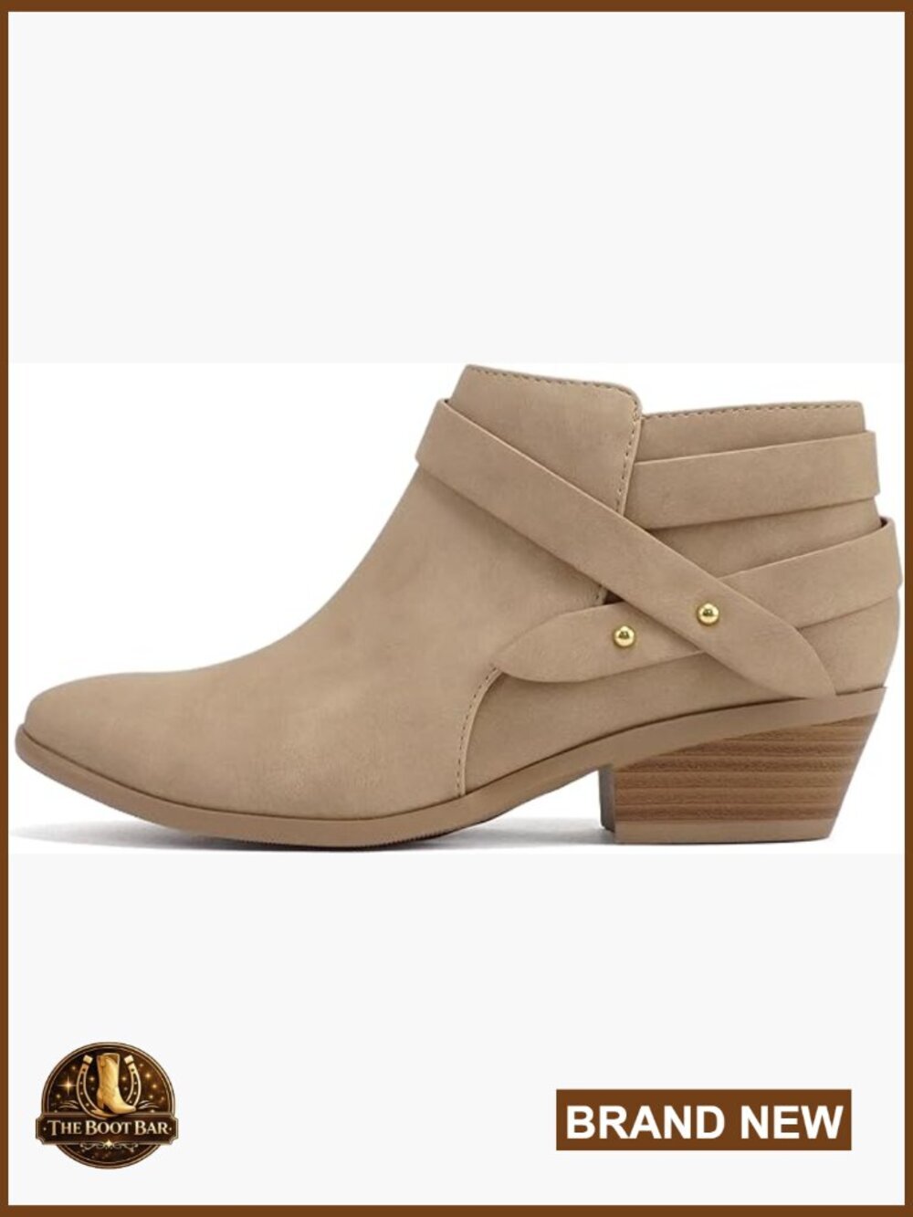 Women's Fashion Closed Toe Multi Strap Ankle Bootie Block Heel Wide Fit